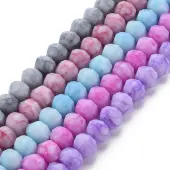 Opaque Baking Painted Crackle Glass Beads Strands