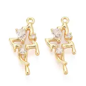 Brass Pave Clear Cubic Zirconia Pendants