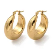 PVD Vacuum Plating 304 Stainless Steel Chunky Hoop Earrings for Women