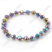 Electroplate Glass Beads Stretch Bracelets for Women Men. Rondelle