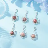 Teapot Alloy Wood Pendant Decorations