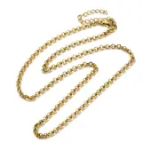 Ion Plating(IP) 304 Stainless Steel Rolo Chain Necklaces