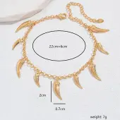 Gold-Plated Chili Pepper Charm Anklets for Women