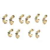 Glass Ring Stud Earrings