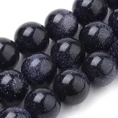 Synthetic Blue Goldstone Beads Strands