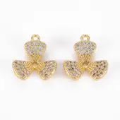 Brass Micro Pave Clear Cubic Zirconia Pendants