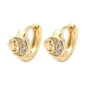 Brass Micro Pave Cubic Zirconia Hoop Earrings for Women