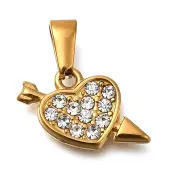 Ion Plating(IP) 304 Stainless Steel Rhinestone Pendants