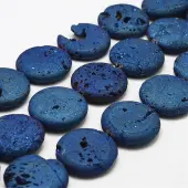 Electroplated Natural Druzy Geode Crystal Beads Strands