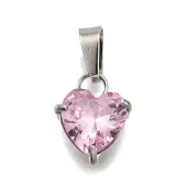 304 Stainless Steel Micro Pave Cubic Zirconia Pendants