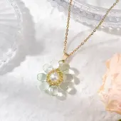 Glass & Glass Pearl Beads Pendants Necklaces for Women