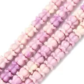 Synthetic Coral Dyed Carved Beads Strands