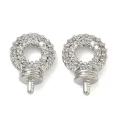 Brass Micro Pave Cubic Zirconia Peg Bails