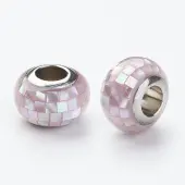 304 Stainless Steel Resin European Beads