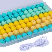 80Pcs 4 Style Round Silicone Focal Beads