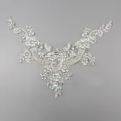 Hand Sewing Flower Pattern Rhinestone Costume Appliques