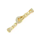 Brass Micro Pave Clear Cubic Zirconia Fold Over Clasps