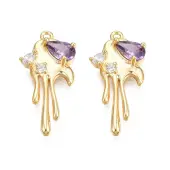 Brass Micro Pave Cubic Zirconia Pendants