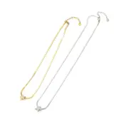 Star 304 Stainless Steel Micro Pave Cubic Zirconia Pendant Necklaces