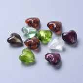 Handmade Silver Foil Glass Beads