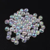 Faceted Eco-Friendly Transparent Acrylic Round Beads