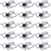 SUNNYCLUE 20Pcs Alloy Black Glass Connector Charms