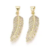 Brass Micro Pave Cubic Zirconia Pendants