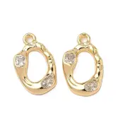 Brass Micro Pave Clear Cubic Zirconia Pendants