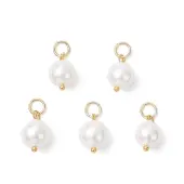 Shell Pearl Round Charms