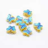Electroplate Brass Enamel Beads