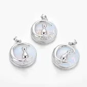 Opalite Kitten Pendants