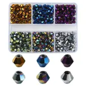 600Pcs 6 Styles Electroplate Glass Bead Strands