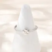 Clover Sterling Silver Adjustable Finger Rings for Women
