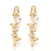 Brass Micro Pave Cubic Zirconia Pendants