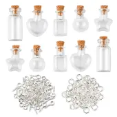 10Pcs 5 Styles Glass Wishing Bottle