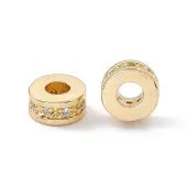 Brass Micro Pave Cubic Zirconia Beads