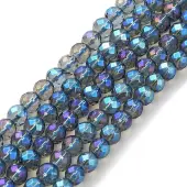 Electroplated Synthetic Quartz Crystal Beads Strands