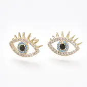 Brass Cubic Zirconia Stud Earrings