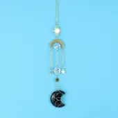 Obsidian Moon Sun Catcher Hanging Ornaments