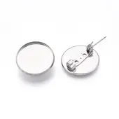 304 Stainless Steel Brooch Cabochon Settings