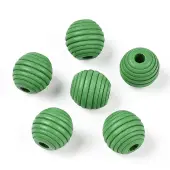 Painted Natural Wood Beehive European Beads
