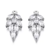 Brass Inlaid Clear Cubic Zirconia Pendants