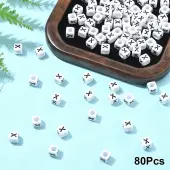 Acrylic Horizontal Hole Letter Beads