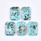 Assembled Synthetic Imperial Jasper and Turquoise Pendants