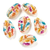 Printed Natural Shell Beads