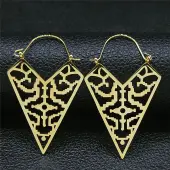 304 Stainless Steel Hollow Triangle Hoop Earrings