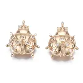 Brass Micro Pave Clear Cubic Zirconia Pendants