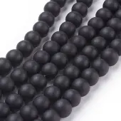 Synthetic Black Stone Beads Strands