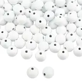 Spray Painted Natural Wood European Beads