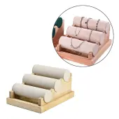 3-Tier Velvet Cloth Bar Bracelet Holder Stands